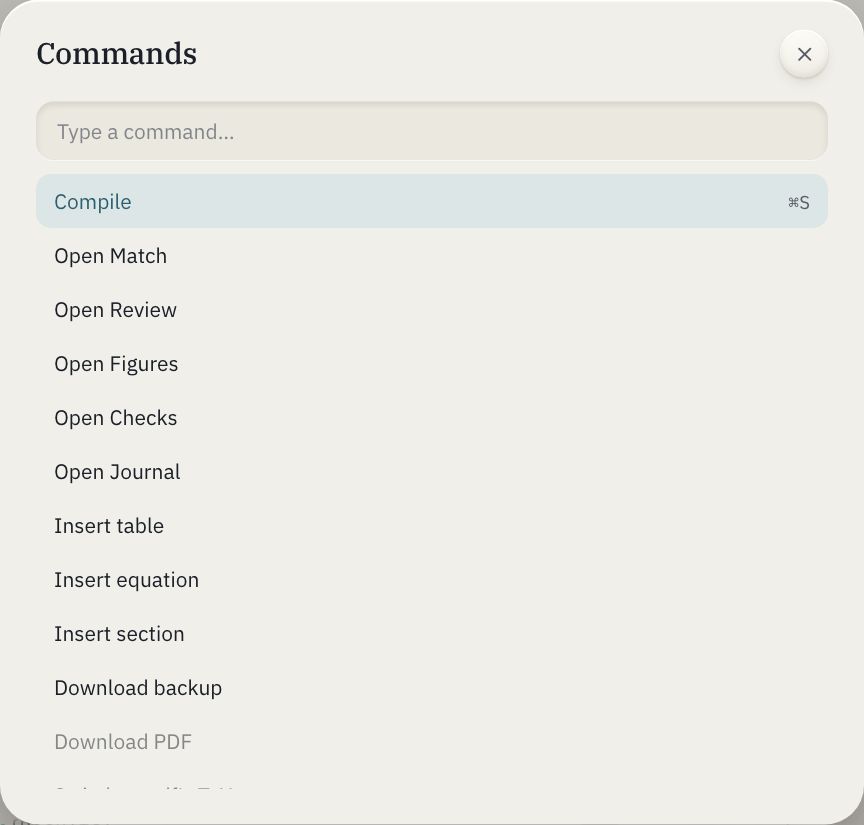 The command palette